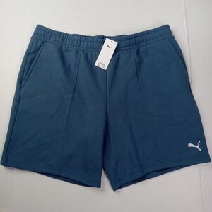 PUMA Sport Pintuck Shorts FL Men's Size 2XL XXL‎ Dark Indigo Drawstring Pockets